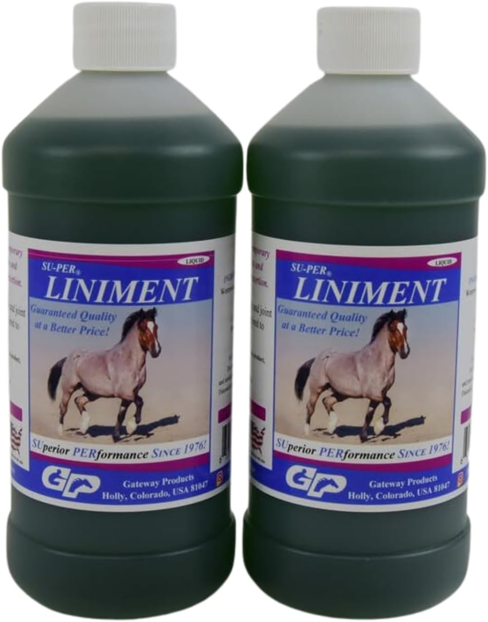 Classic Equine SU-PER Liniment for Horses - Relieves Minor Stiffness & Soreness - 1 Pint, (2 Pack)