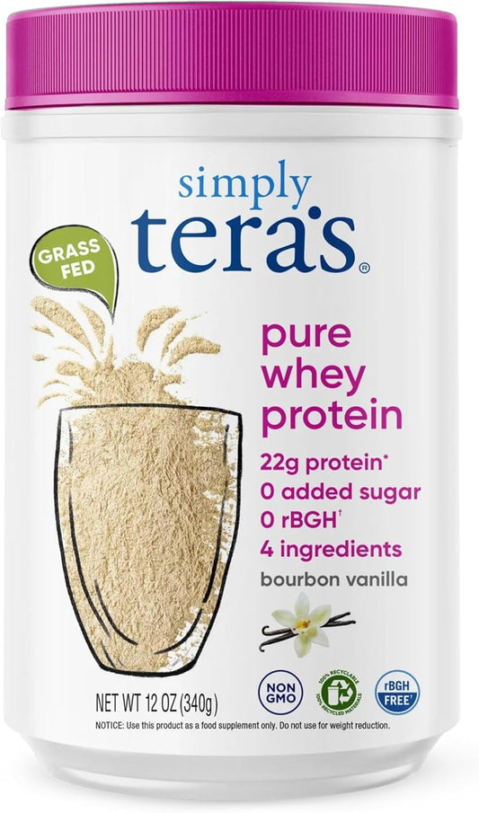 Clean & Grass Fed Vanilla Whey Protein Powder - Non-GMO, Kosher, Soy-Free - 24 oz