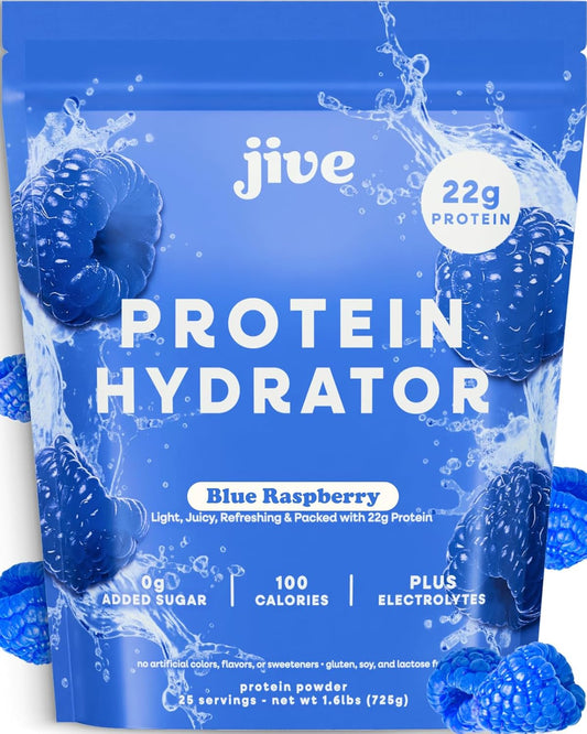 Clear Blue Raspberry Grass-Fed Protein Powder with Electrolytes - 22g Protein, 100 Calories - Natural Whey Isolate