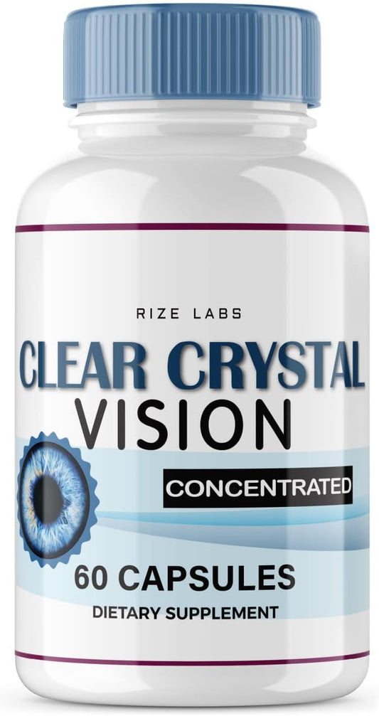 Clear Crystal Vision Supplement for Healthy Eyes - 60 Capsules, ClearCrystal Vision Formula Reviews, Supports Eye Functions, Blurry Eyes Relief