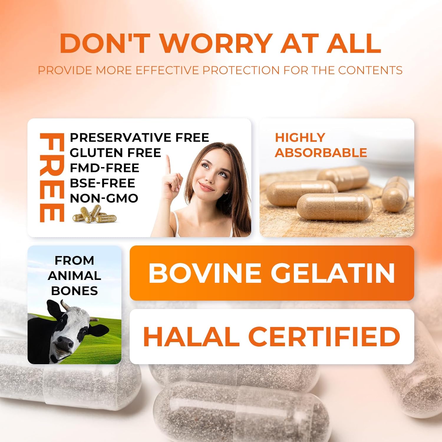 Clear Gelatin Capsules Size 1 (100 Count) with Two Miro Lab Spoons - DIY Bovine Capsule Filling Kit - Kosher & Gluten-Free