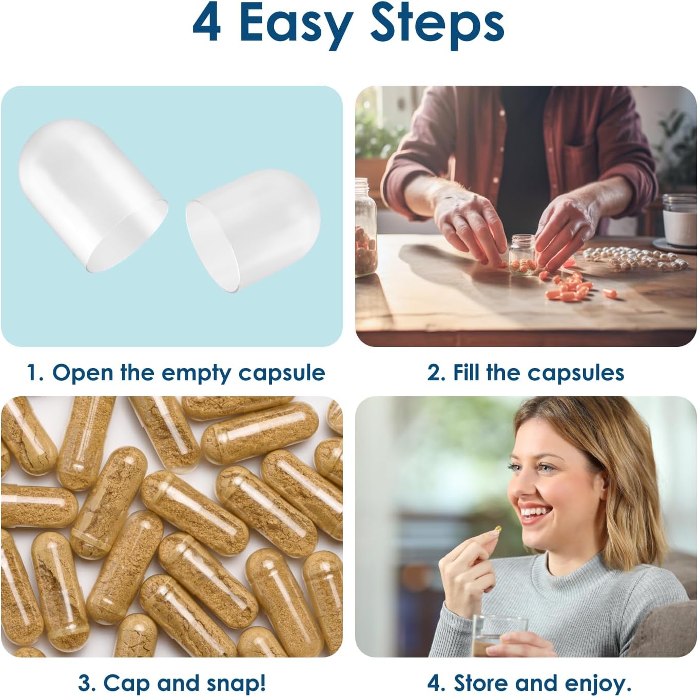 Clear Size 1 Gelatin Capsules - 5000 Count | Gluten Free, Kosher, Non-GMO | Bovine Pill Caps for DIY Supplement Filling