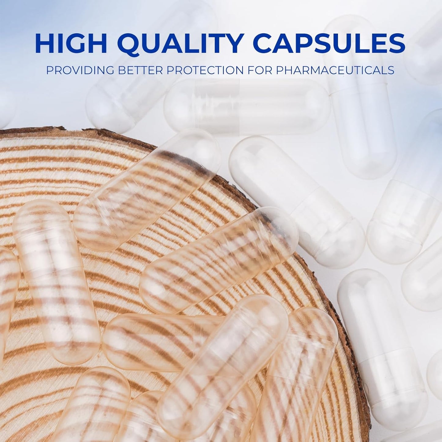 Clear Size 1 Vegetarian Empty Capsules (100 Count) with Micro Lab Spoons - DIY Veggie Caps for Supplements