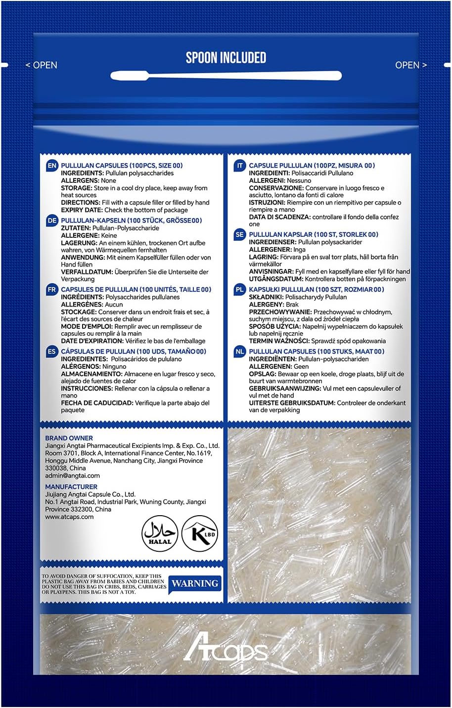 Clear Vegetarian Size 00 Empty Capsules (100 Count) with Micro Lab Spoons - DIY Veggie Caps for Supplements