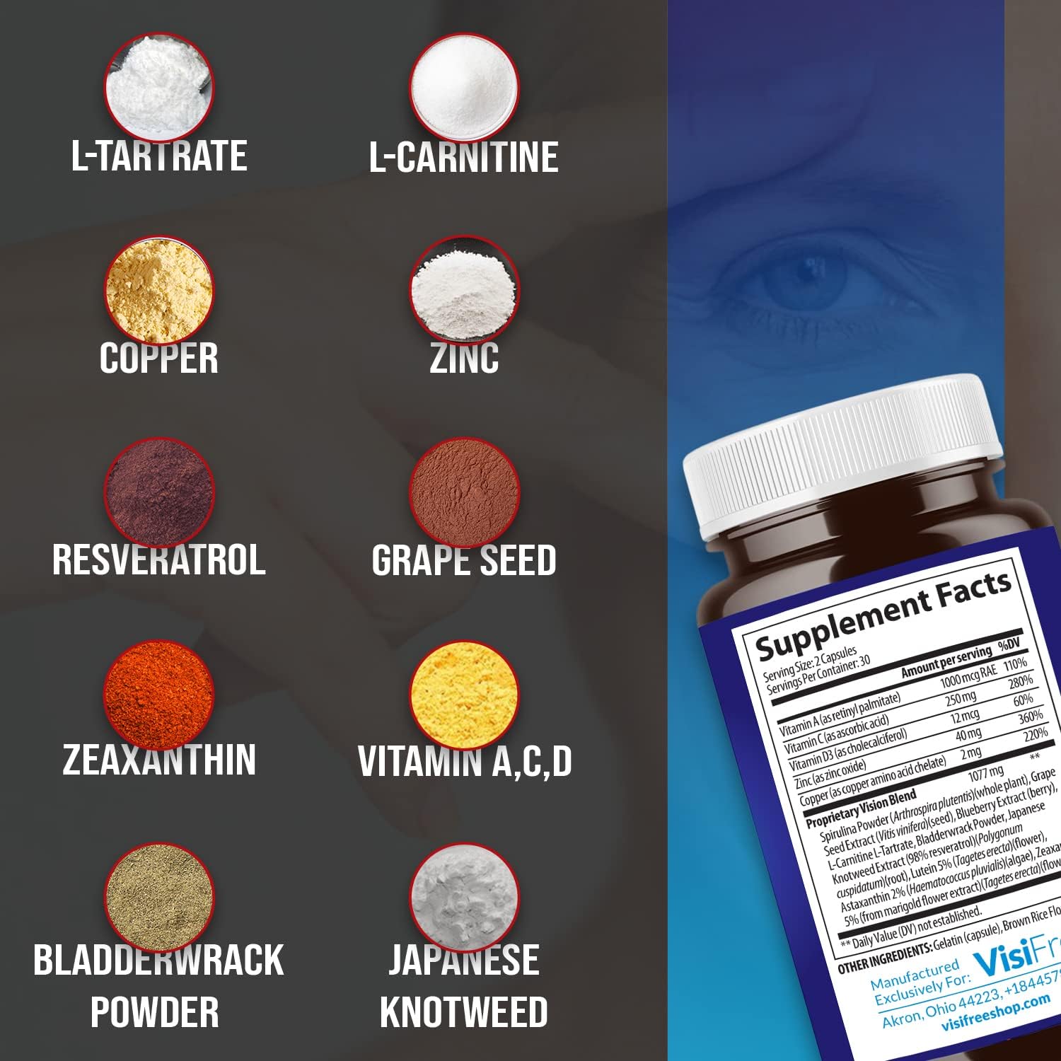 Clear Vision Eye Health Supplements - Adult Eye Capsules with Vitamins & Minerals - Improve Eyesight Naturally - 1 Pack