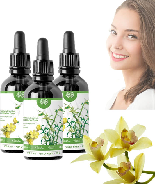 Clearbreath Herbal Drops - Lung Support with Dendrobium & Mullein Extract (3 Pack)