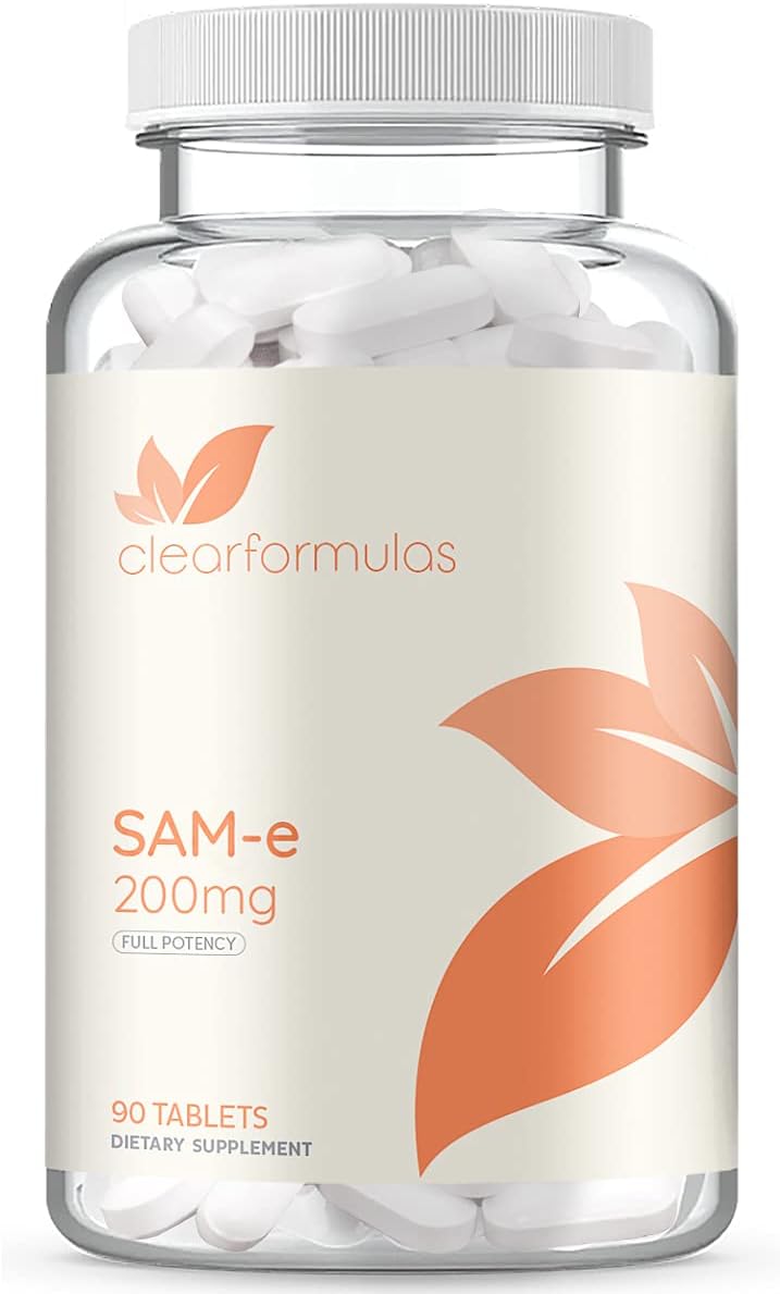 ClearFormulas Sam-e 200mg (90 Tablets) Full Strength S-Adenosyl-L-Methionine for Mood & Joint Health