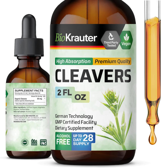 Cleavers Herb Liquid Extract - Natural Detox Tincture - Vegan, Alcohol & Sugar Free - 2 Fl.Oz.