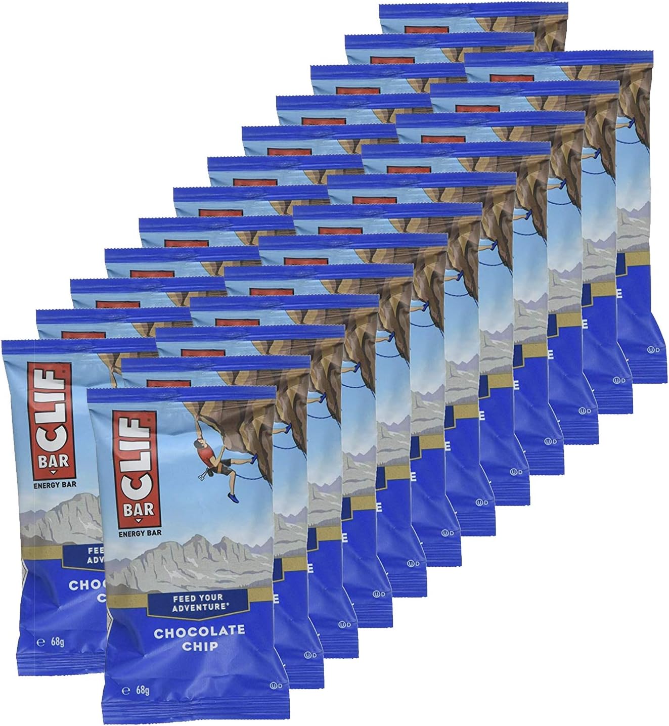 CLIF BARS Energy Bars Chocolate Chip Organic Oats Plant Based Vegetarian Kosher 2.4oz Protein Bars 24 Count, 12 Count Pack of 2