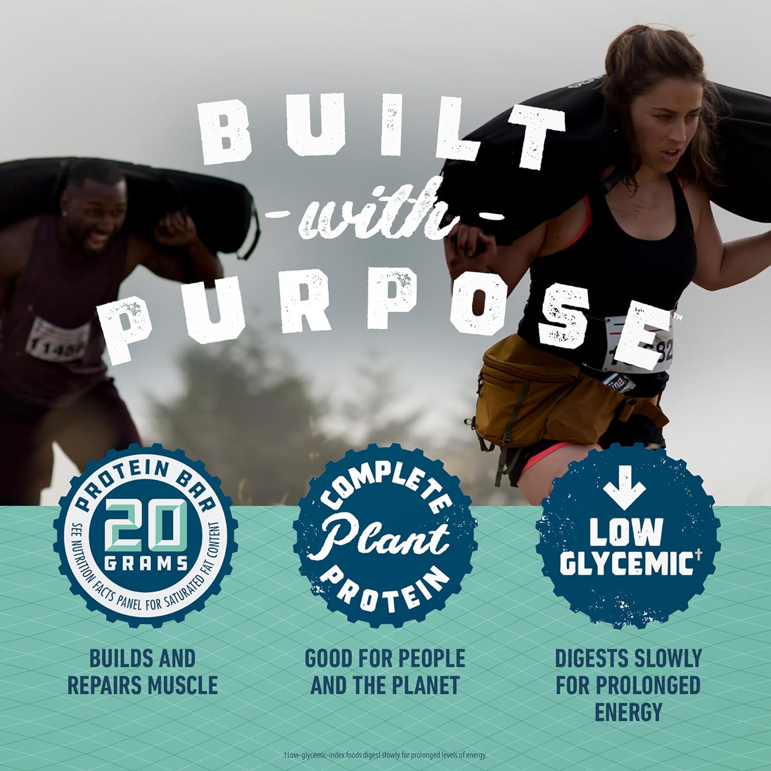 CLIF Builders Chocolate Mint Plant-Based Protein Bars 12 Pack - Gluten Free, Non-GMO, Low Glycemic - 20g Protein