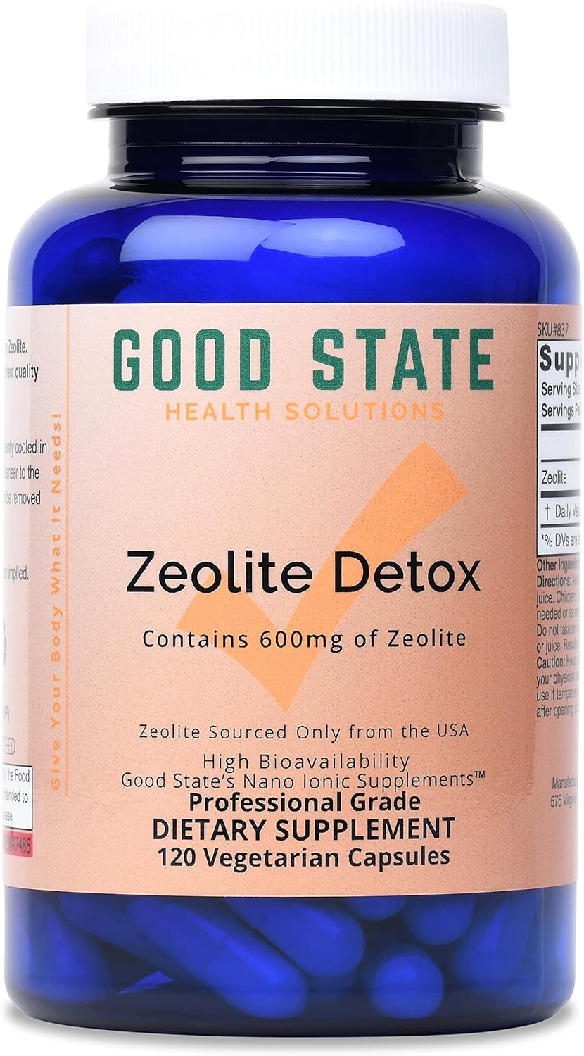 Clinoptilolite Zeolite Detox Capsules for Effective Body Cleanse - 600 mg, 120 Veggie Caps - Adults and Kids - Optimal Absorption Nano-Ionic Formula