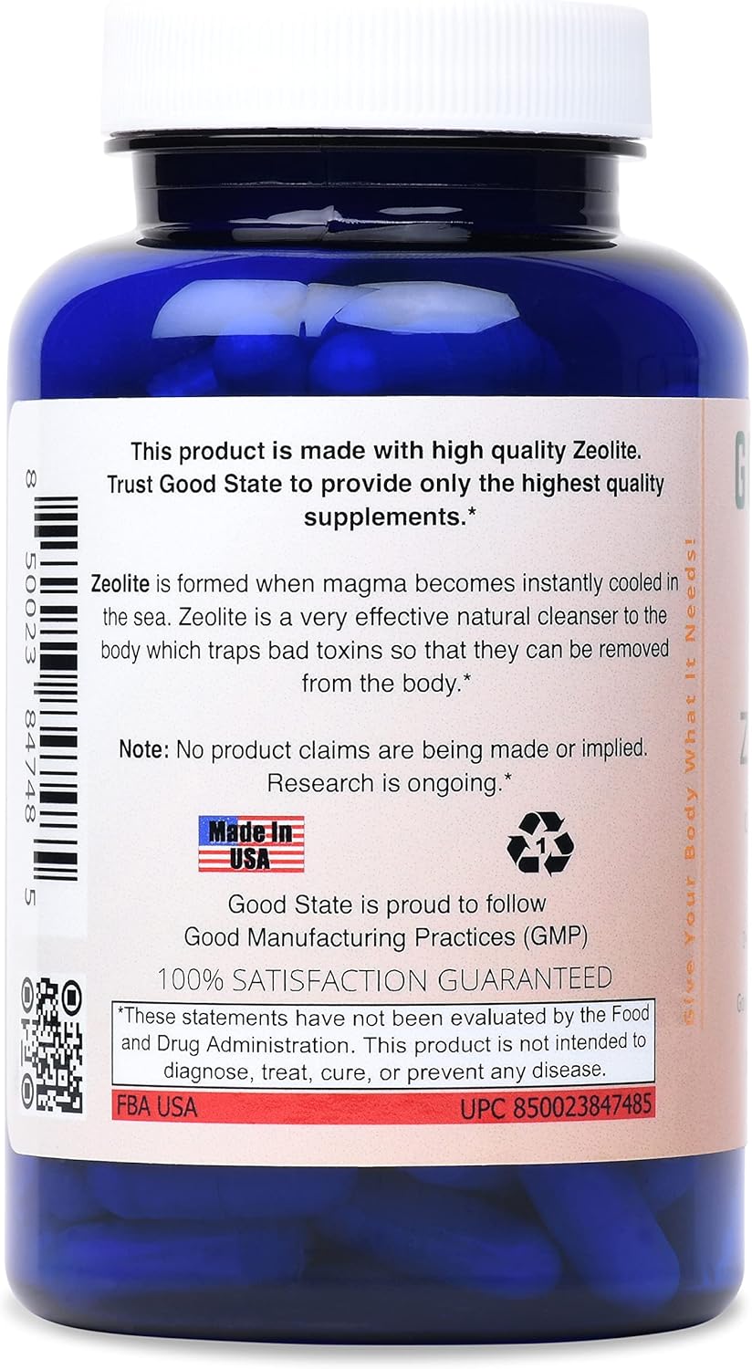 Clinoptilolite Zeolite Detox Capsules for Effective Body Cleanse - 600 mg, 120 Veggie Caps - Adults and Kids - Optimal Absorption Nano-Ionic Formula