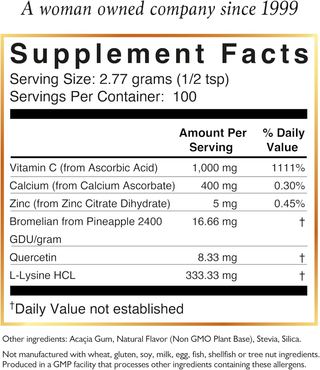Cocó March N.M.D 1000 mg Vitamin C Powder - Collagen & Immune Support, Zinc, Bromelain, Quercetin, L-Lysine - Gluten/Dairy/Soy Free, Vegan & Keto Friendly - 10 oz.