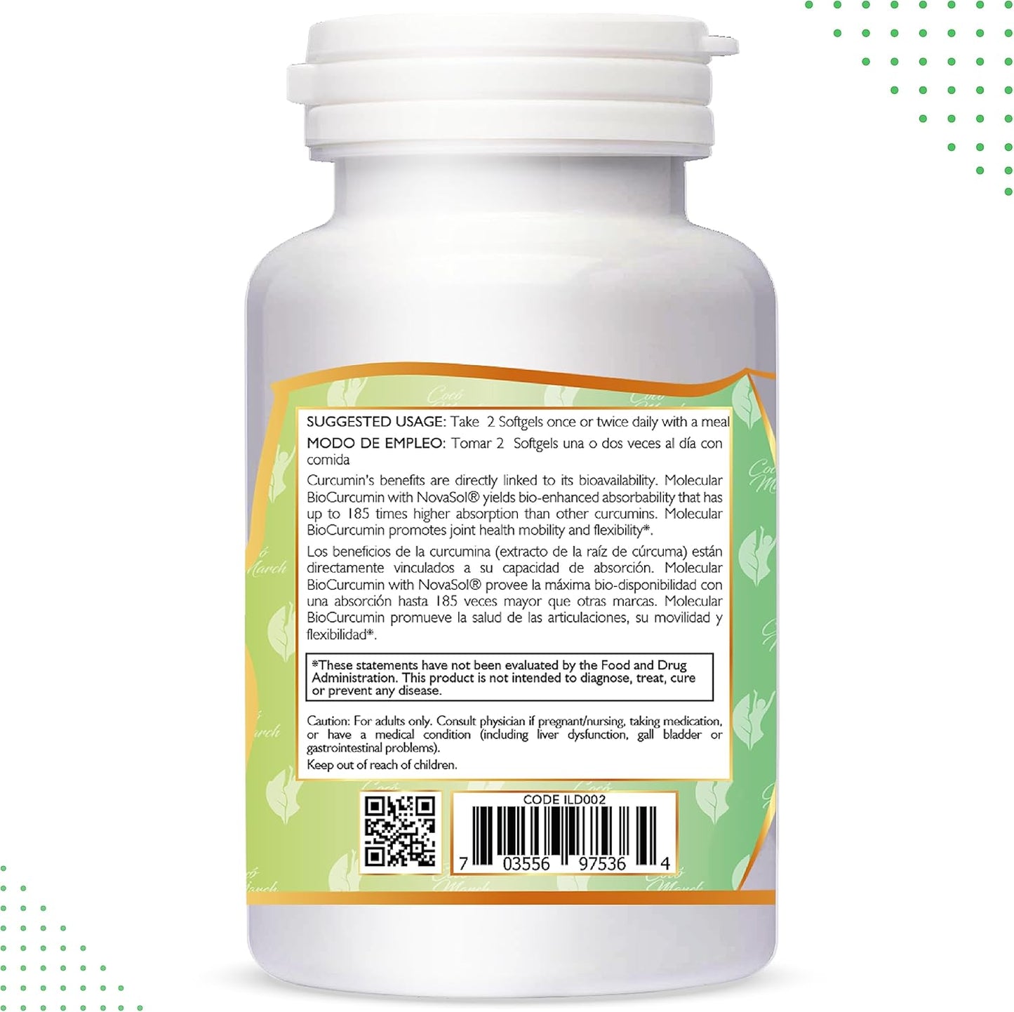 Coco March N.M.D Curcumin Softgels - 180x Absorption, Joint & Immune Support, 1000mg, 60ct, Gluten/Soy/Dairy Free, Keto & GMO Friendly