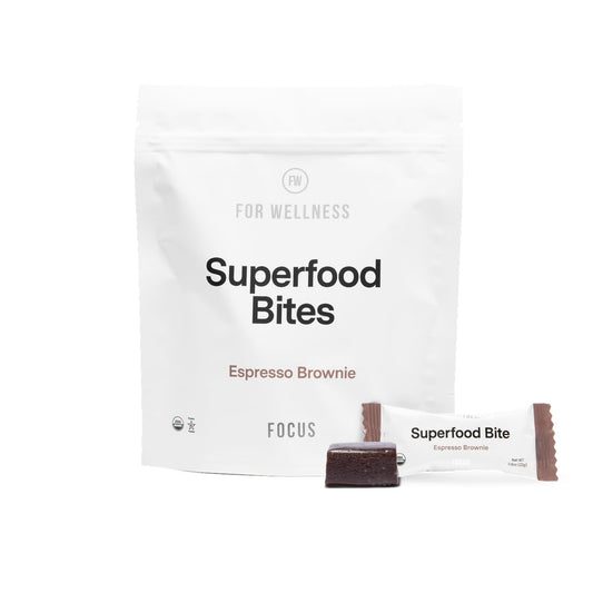 Cocoa Espresso Brownie Wellness Bites: 10 Count for Reduced Fatigue, Improved Digestion, and Brain Function Support