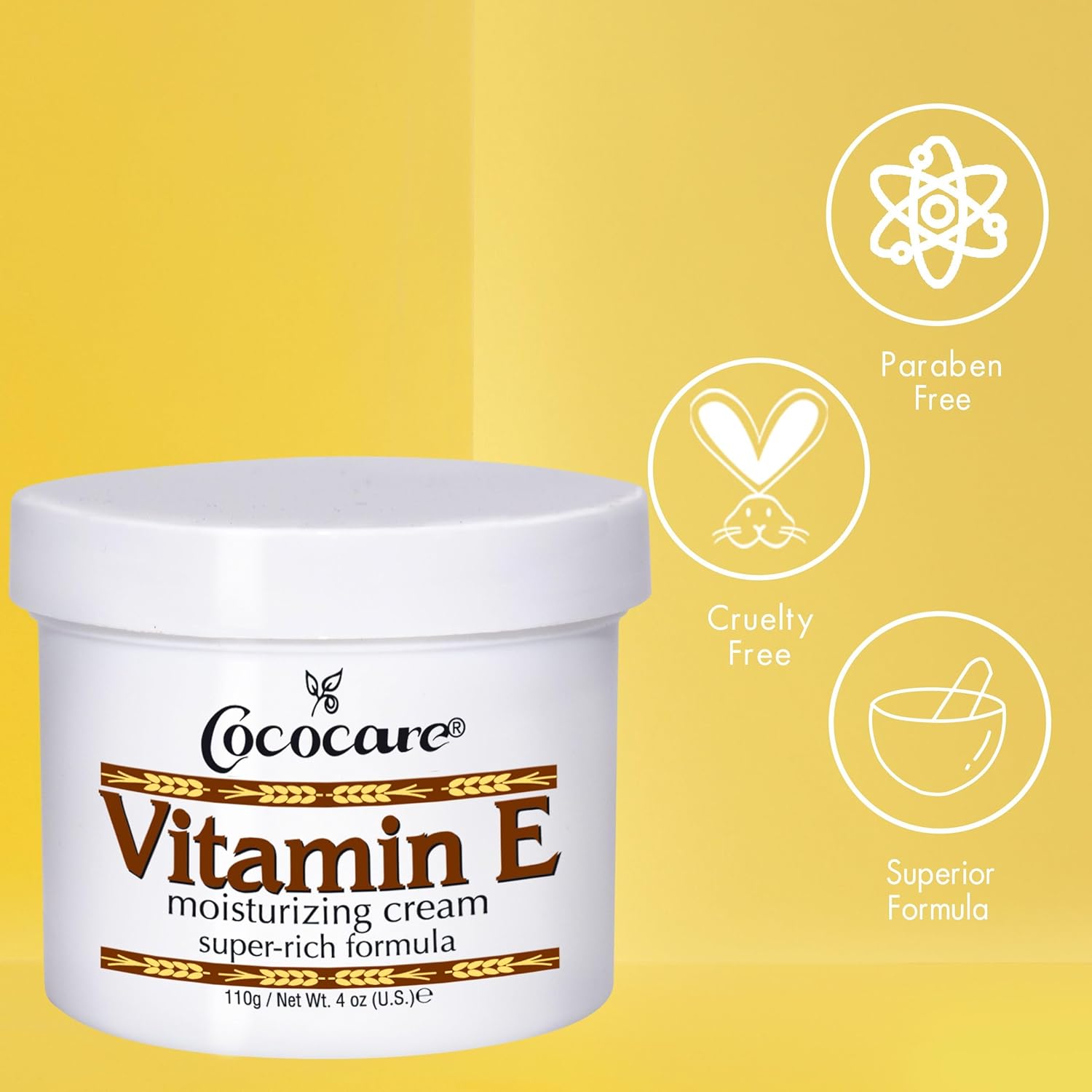 Cococare Vitamin E Moisturizing Cream - High Potency 4 Oz Skin Moisturizer