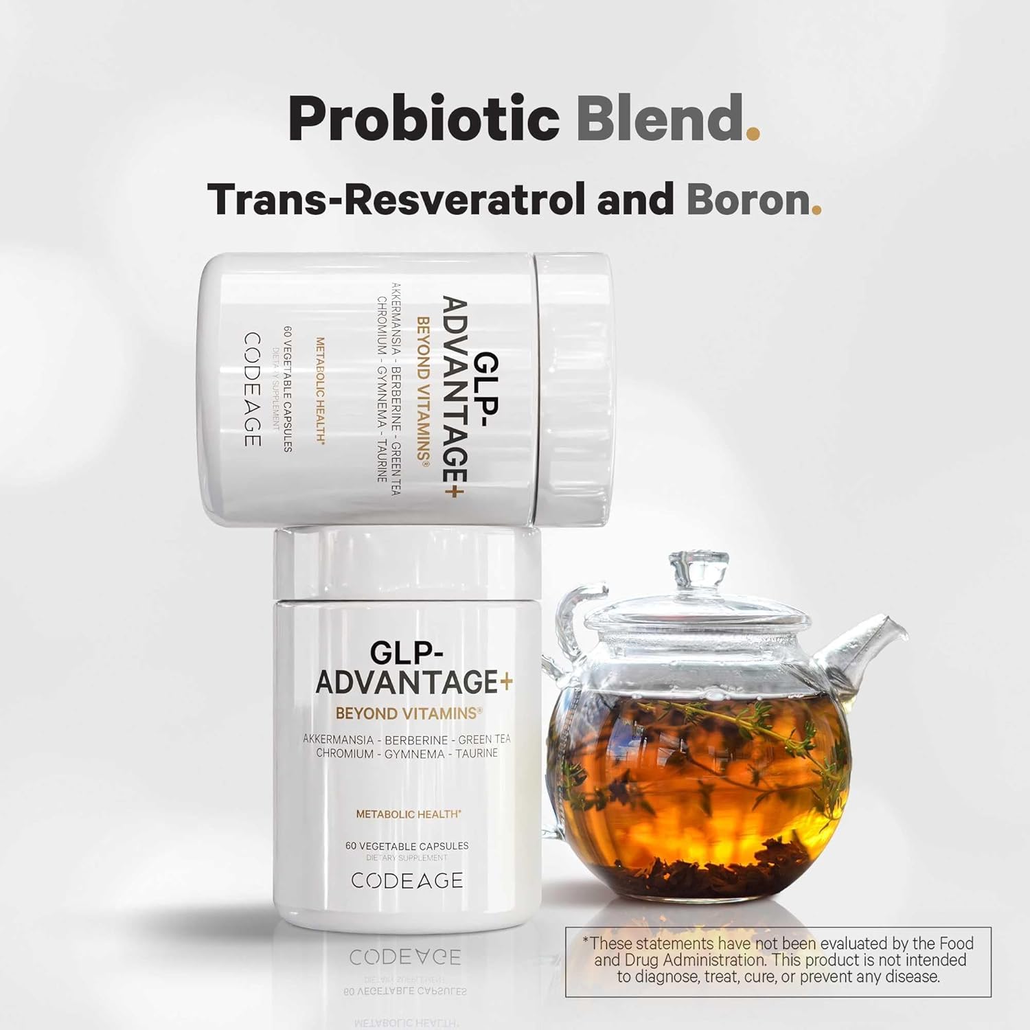 Codeage GLP-Advantage+ Supplement for Metabolic Support - Chromium, Berberine, Green Tea - Weight Management & Gut Health - 60 Capsules