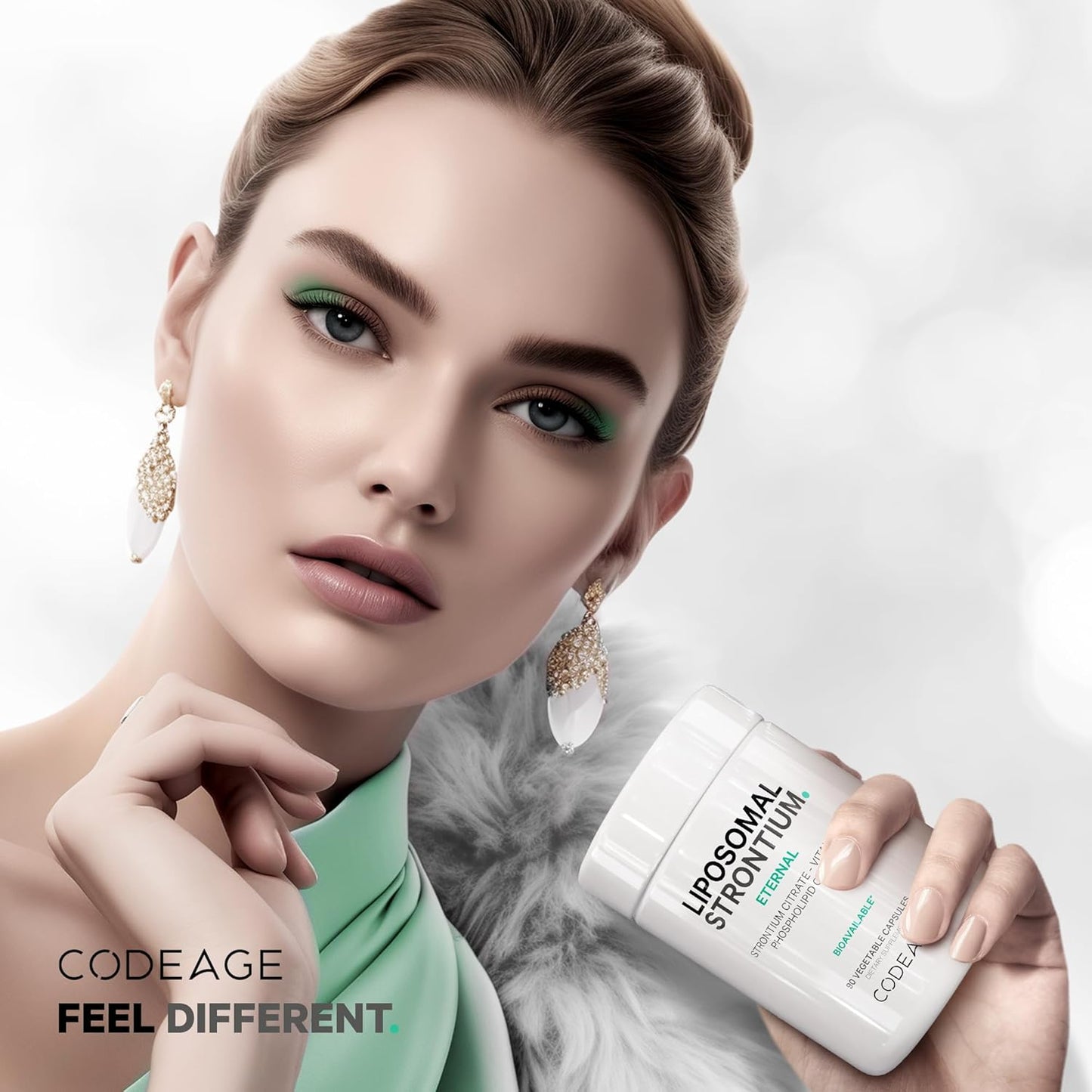 Codeage Liposomal Strontium Supplement with Vitamin K2 - Non-GMO, Gluten-Free Mineral Capsules for Bone Health - 90 Count