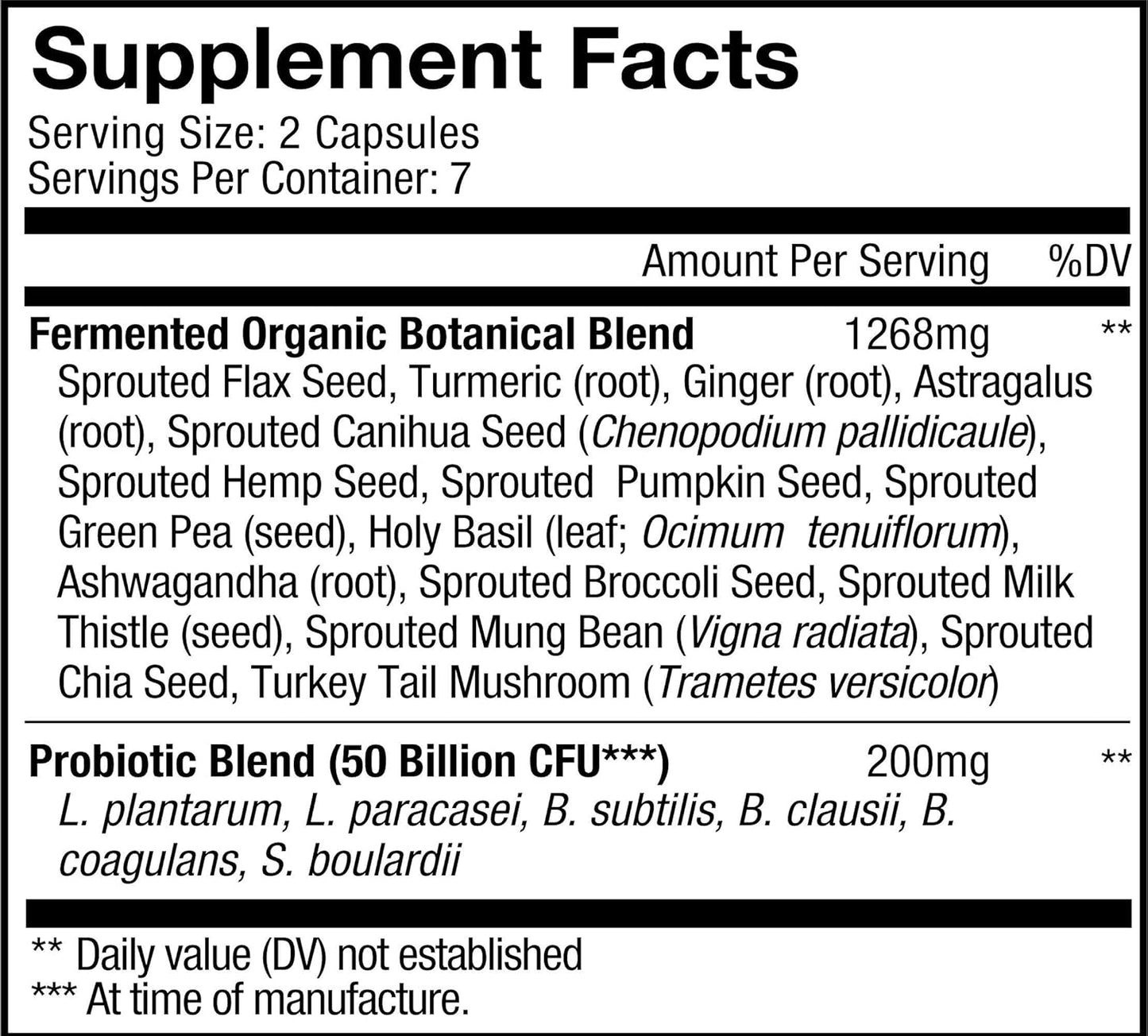Codeage SBO Probiotics 50 Billion CFUs Travel Size Capsules - Shelf-Stable Supplement with Organic Fermented Botanicals & Prebiotics, 7-Day Formula