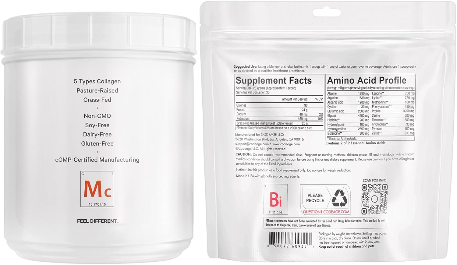 Codeage Ultimate Muscle & Recovery Bundle: Collagen Peptides Powder + Beef Protein Supplement