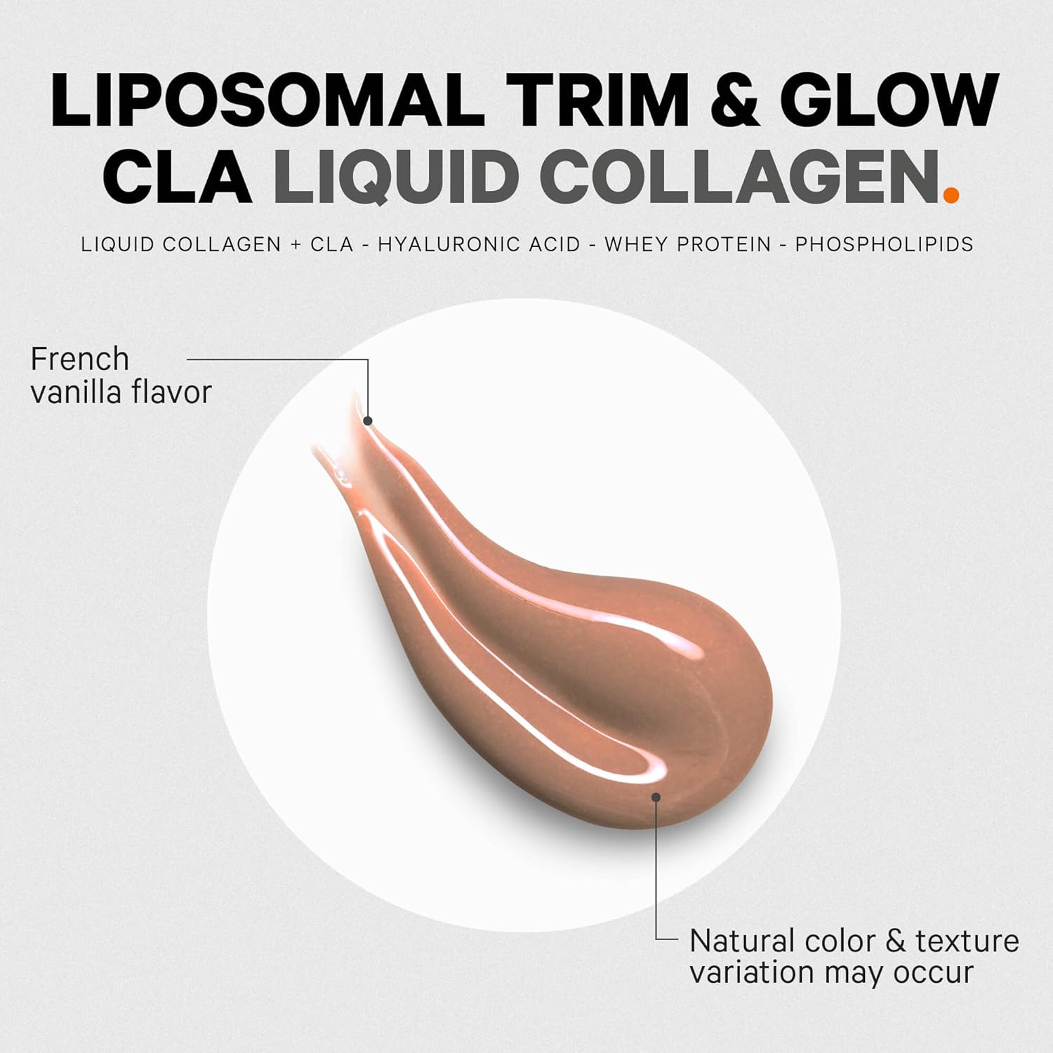 Codeage Vanilla Liquid Collagen Supplement with CLA, Hyaluronic Acid, Vitamin E - Beauty Trim & Glow Peptides - 15.22 fl oz