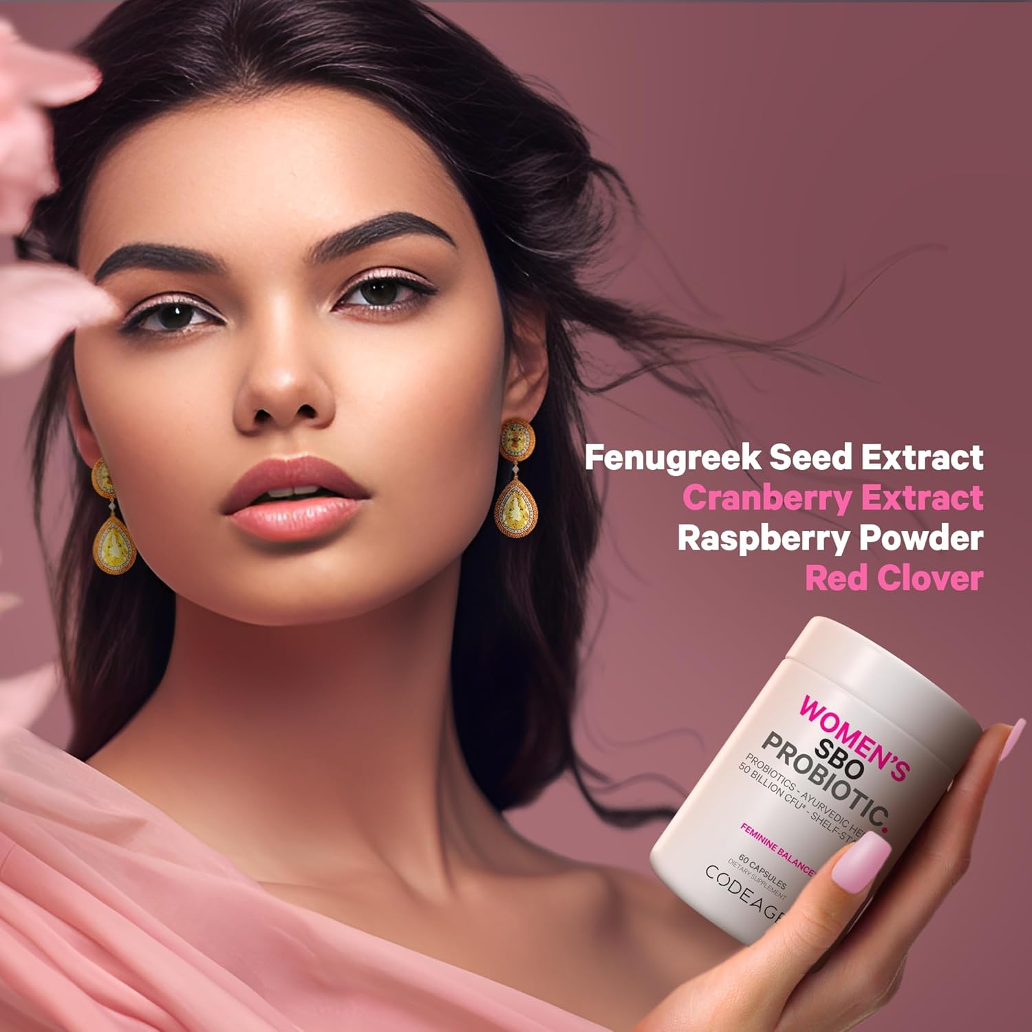 Codeage Women's Probiotics Supplement - 50 Billion CFUs - SBO Probiotics & Prebiotics - Cranberries - Feminine Health - Fermented Botanical Blend - Vegan & Non-GMO - 2 Pack