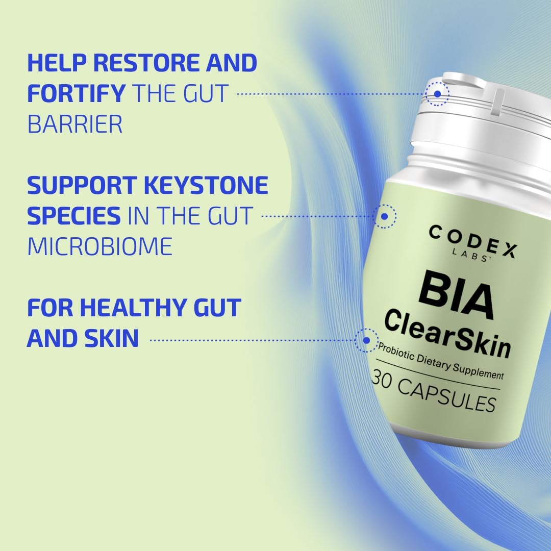 Codex Beauty ClearSkin Synbiotic Dietary Supplement for Eczema-Prone Skin with Blueberry Prebiotic & Antioxidant Formula