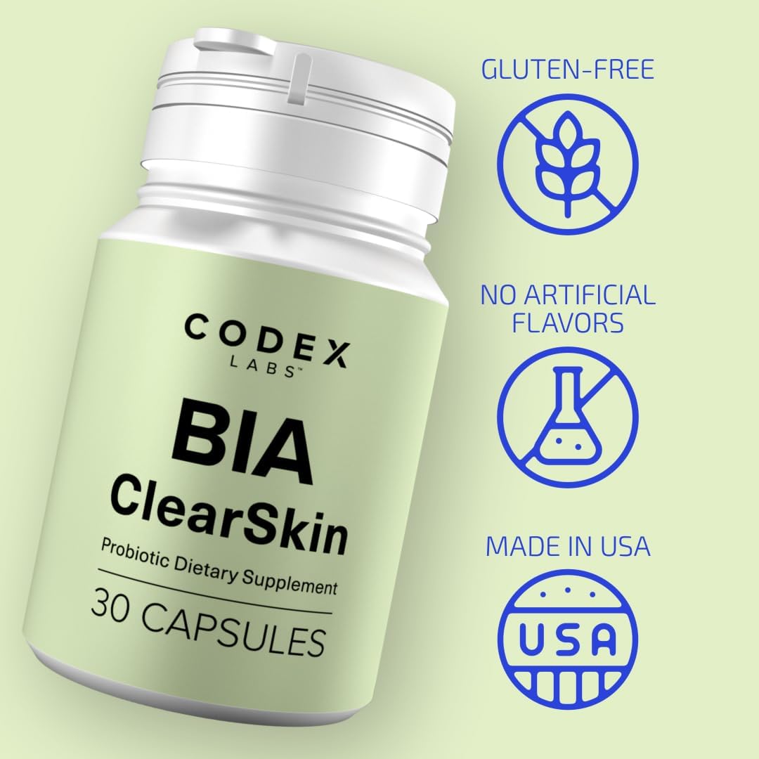 Codex Beauty ClearSkin Synbiotic Dietary Supplement for Eczema-Prone Skin with Blueberry Prebiotic & Antioxidant Formula