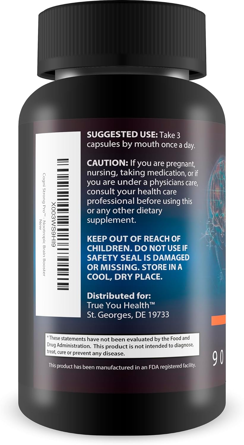 Cogni Strong Pro Brain Supplement with Ginseng, Turmeric, Green Tea & Vitamin D - Memory, Focus, Clarity, Mood - Nootropic Booster for Adults - BoostGo Australia