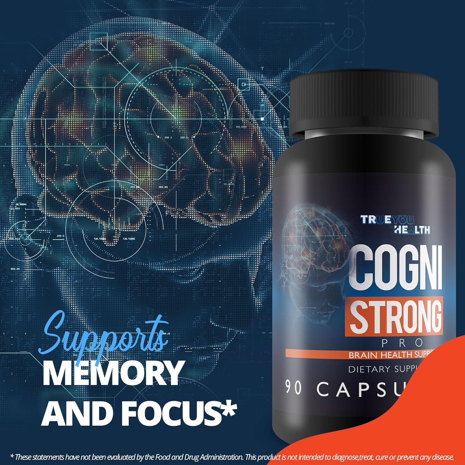 Cogni Strong Pro Brain Supplement with Ginseng, Turmeric, Green Tea & Vitamin D - Memory, Focus, Clarity, Mood - Nootropic Booster for Adults - BoostGo Australia