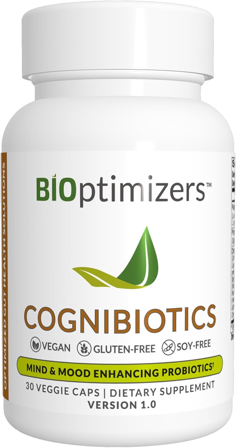 Cognibiotics Probiotic Brain Supplement - Enhances Mood, Focus, Memory, Mental Clarity - 30 Capsules