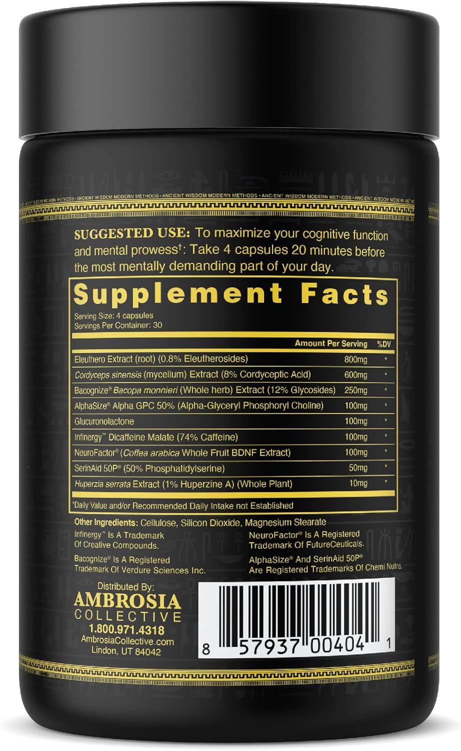Cognitive Enhancer Capsules - Boost Memory, Focus, & Communication | Alpha GPC, Choline, BaCognize | 120 Veggie Capsules