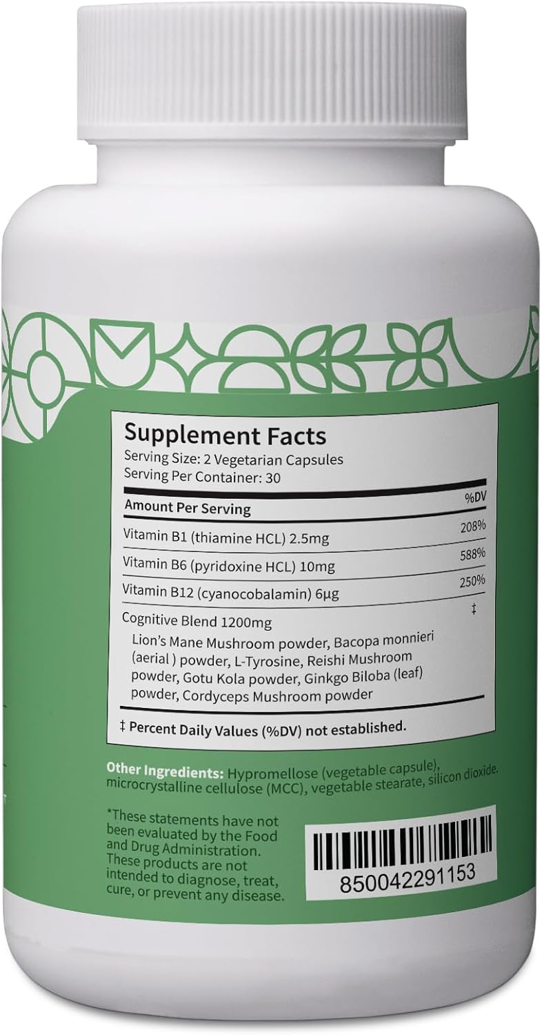 Cognitive Health Bundle: Cognitive Complex, Turmeric Curcumin, Ashwagandha - Brain Function Support - 3 Pack, All-Natural Plant-Based Formulas