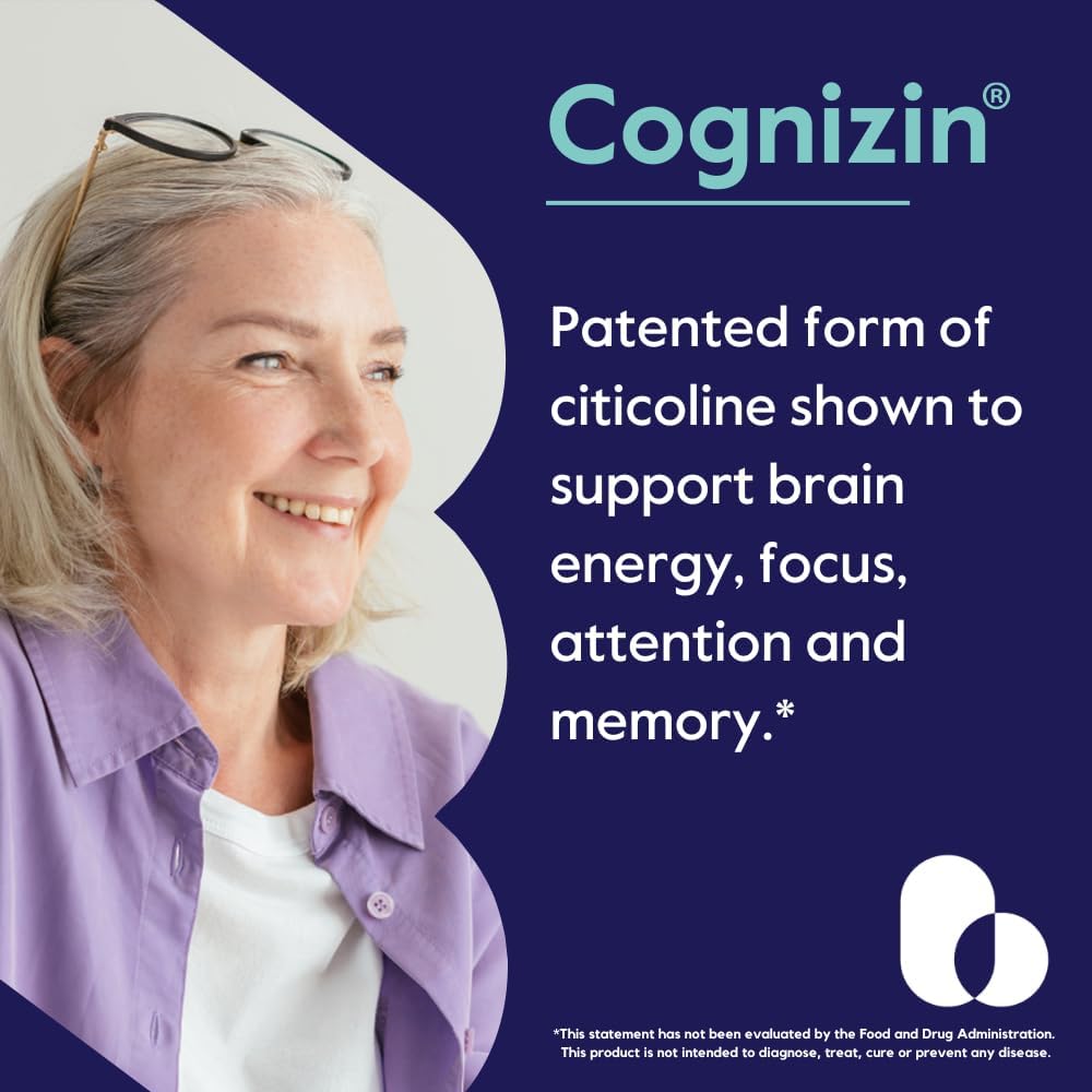 Cognizin 500mg & Alpha GPC 300mg Brain Supplements - Improve Memory and Focus - No Stearates