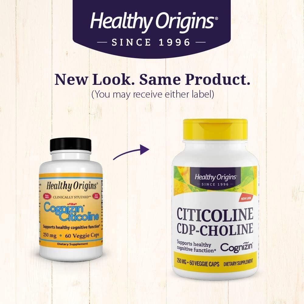 Cognizin Citicoline 250mg Brain Supplement for Memory - Non-GMO, Vegan & Gluten-Free - 60 Veggie Capsules - BoostGo Australia