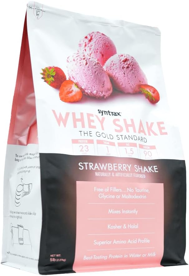 Cold Filtered Strawberry Whey Shake Protein Powder - 2 lbs by Syntrax Nutrition