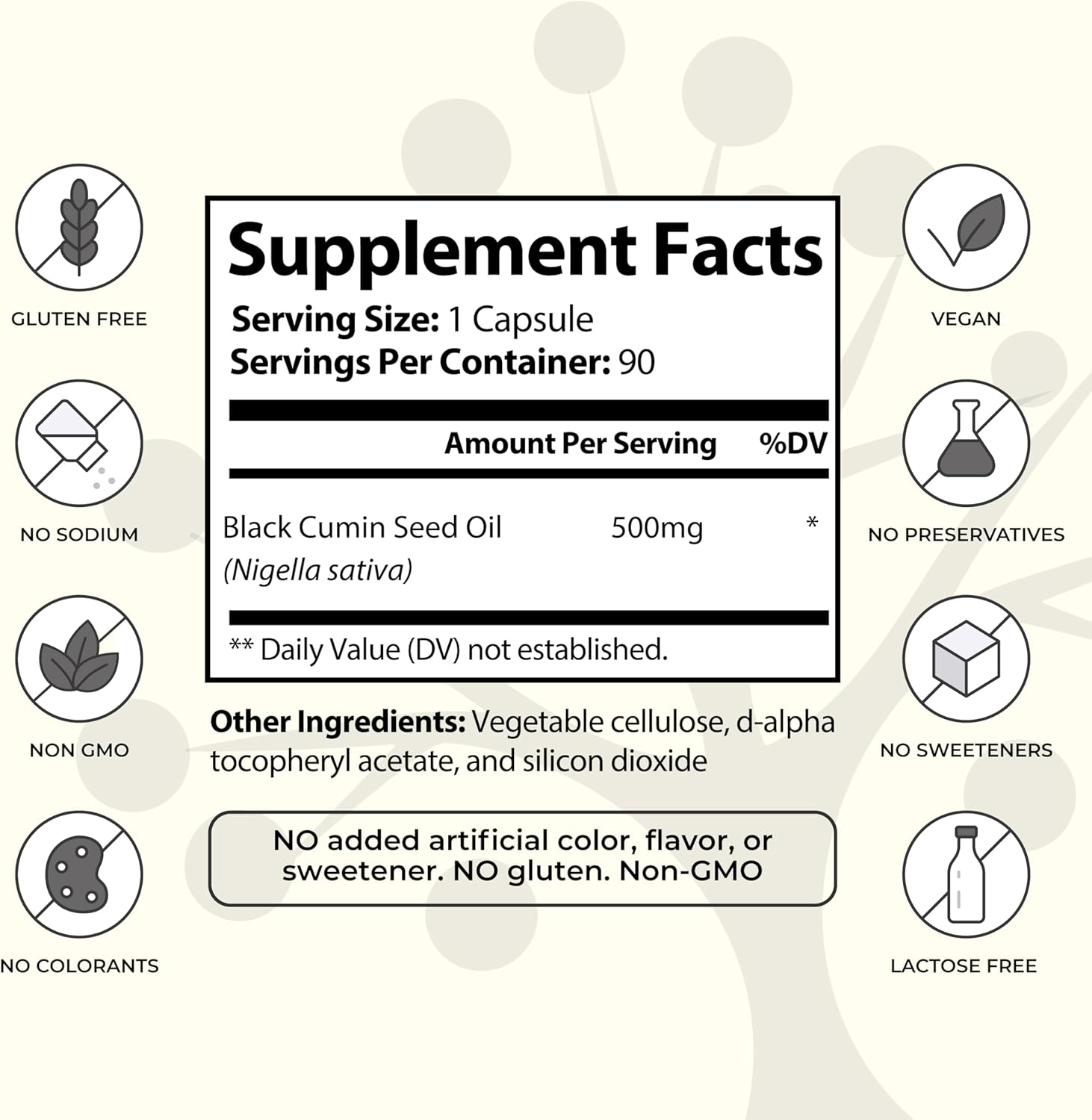 Cold-Pressed Black Seed Oil Capsules - 100% Nigella Sativa for Immune & Digestive Support - Non-GMO, Gluten Free - 90 Capsules