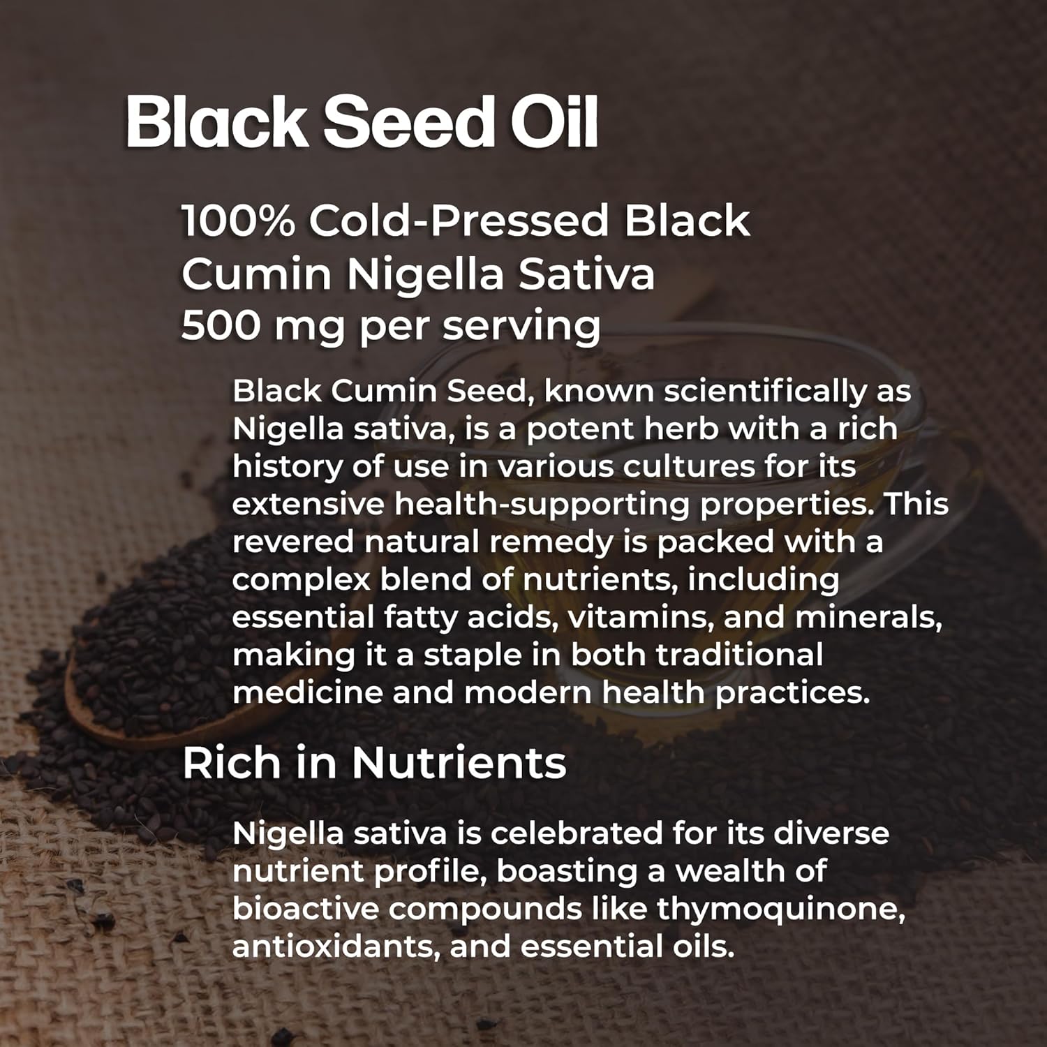 Cold-Pressed Black Seed Oil Capsules - 100% Nigella Sativa for Immune & Digestive Support - Non-GMO, Gluten Free - 90 Capsules