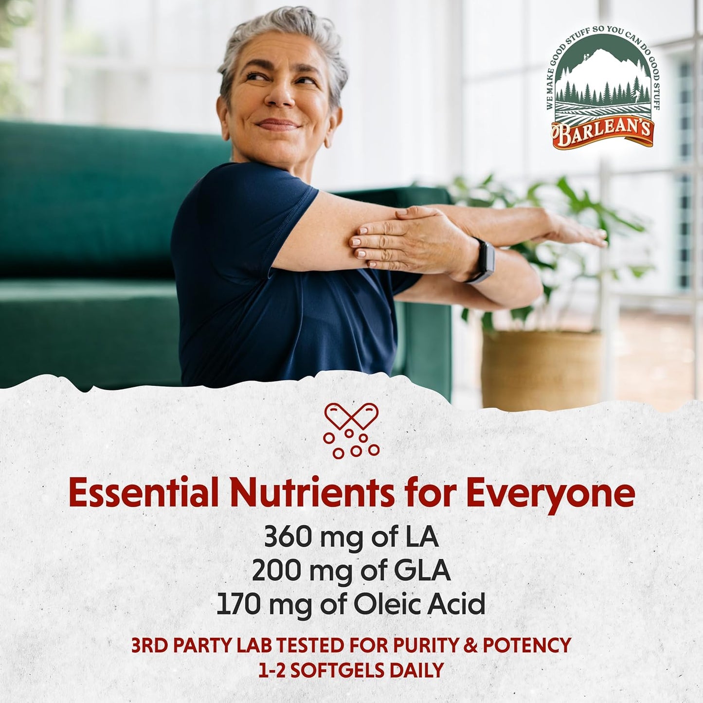 Cold Pressed Borage Oil Capsules - 1000mg GLA Supplement for Skin, Joints, Bones & Brain - Non-GMO - 60 Count