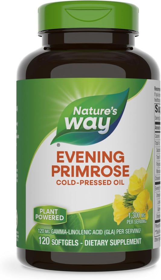 Cold Pressed Evening Primrose Oil Softgels, 120mg GLA, 120 Count - Nature's Way