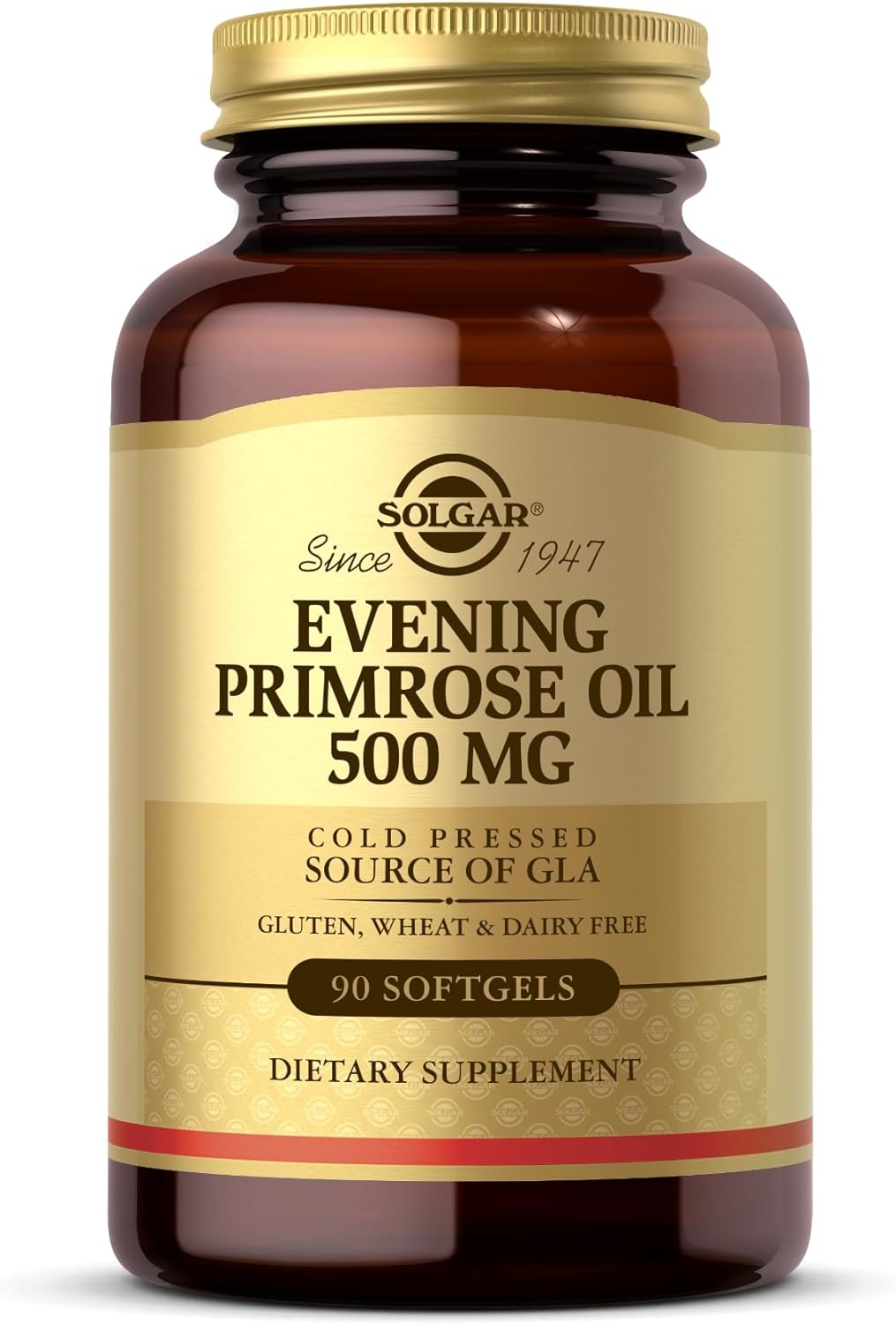 Cold Pressed Evening Primrose Oil Softgels 500mg - 90 Servings, Source of GLA - Gluten Free, Dairy Free by SOLGAR