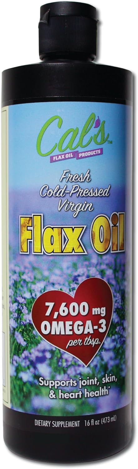 Cold-Pressed Flaxseed Oil Liquid Supplement - 16 oz Bottle - High Omega-3 Fatty Acids for Joint, Skin, and Heart Health