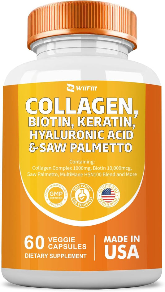 Collagen & Biotin Blend with Saw Palmetto & Hyaluronic Acid - 60 Capsules
