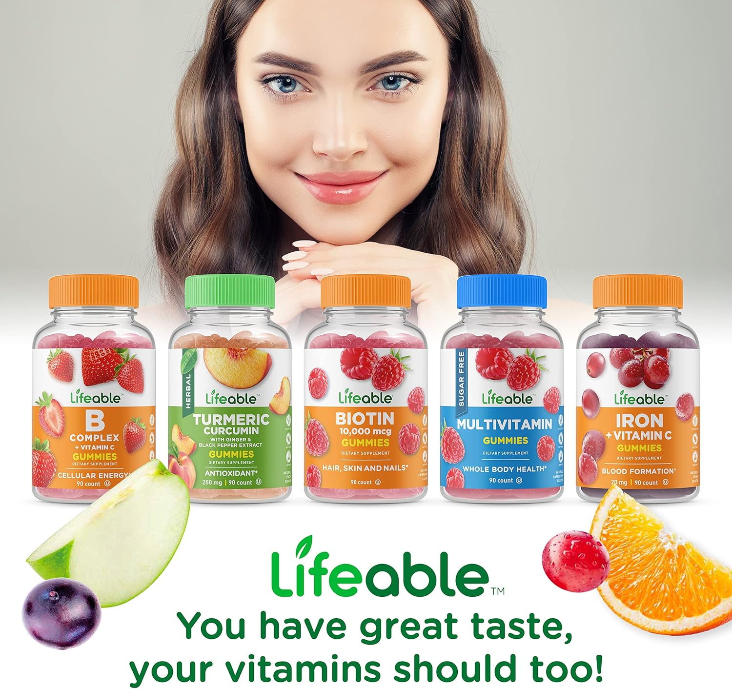 Collagen & Biotin with Moringa Leaf Gummies Bundle - Delicious Vitamin Supplement, Gluten & GMO Free Chewables