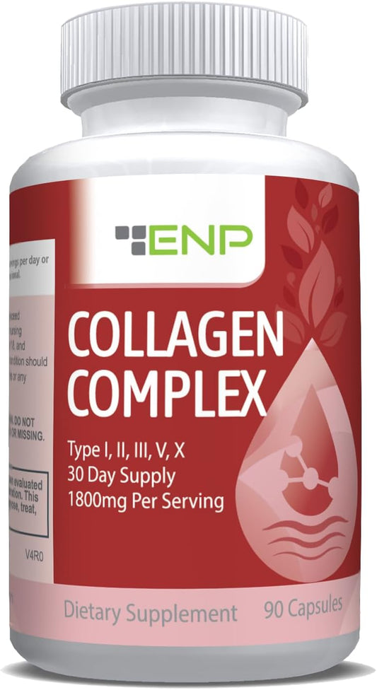 Collagen Complex Supplement for Joint Comfort, Flexibility, and Bone Strength, Type I, II, III, V & X, 90ct