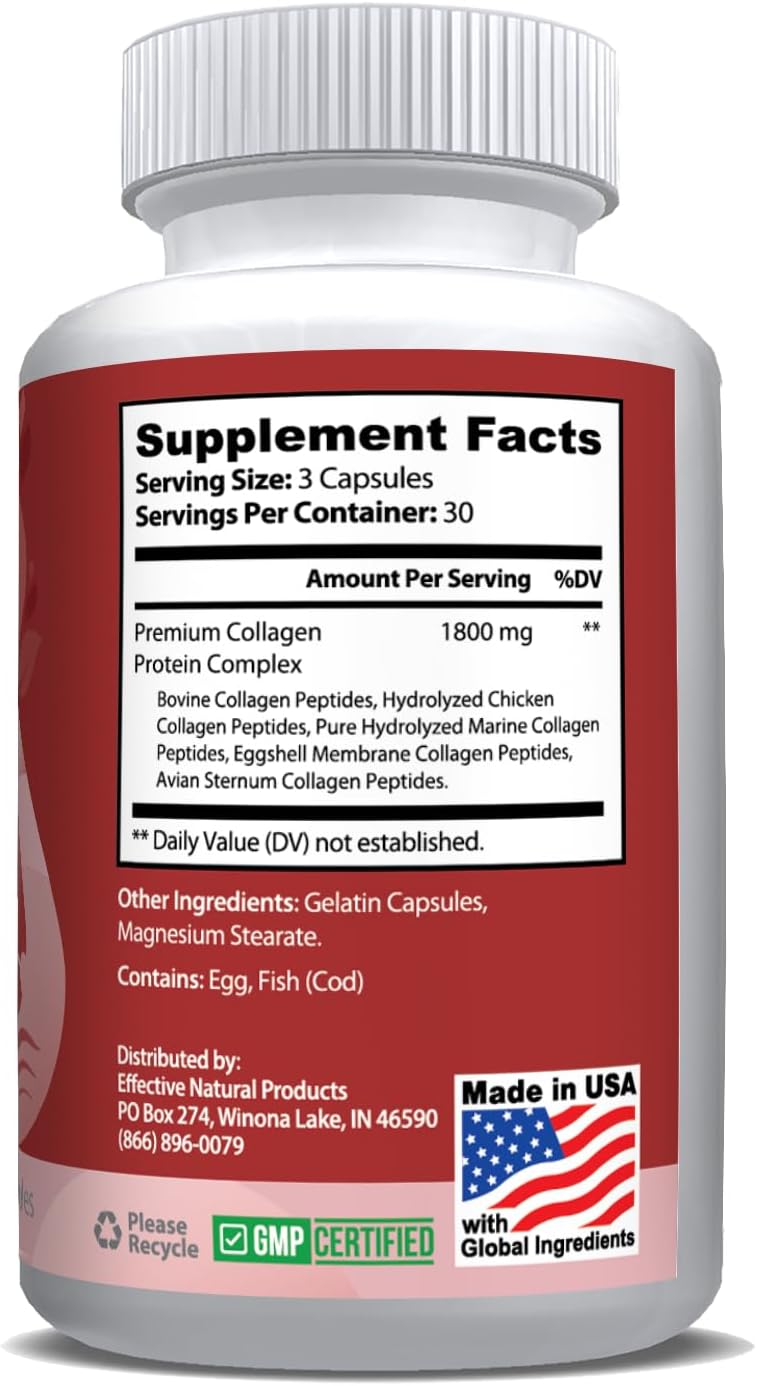 Collagen Complex Supplement for Joint Comfort, Flexibility, and Bone Strength, Type I, II, III, V & X, 90ct