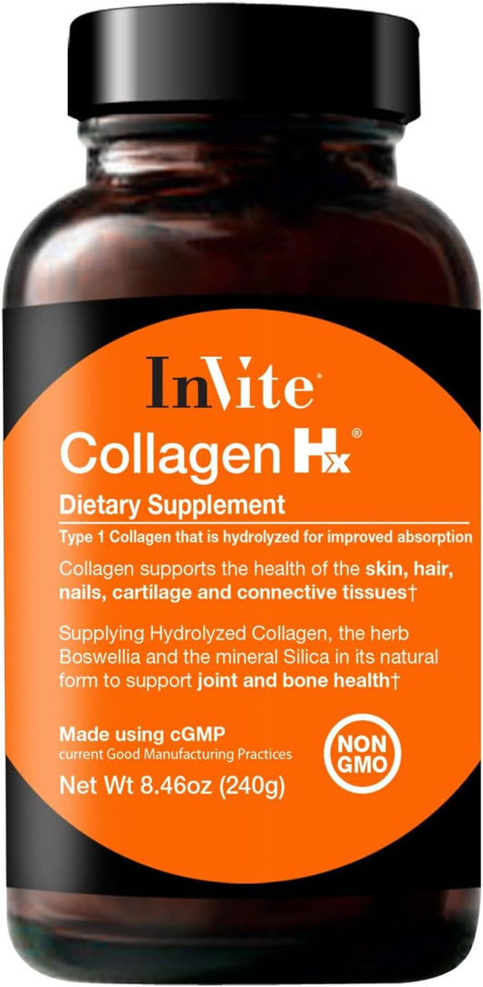 Collagen Hx® with Peptan® Type I Collagen Peptides, Boswellia, and Silica - Supports Joint, Hair, Skin, and Nails - 48 Servings