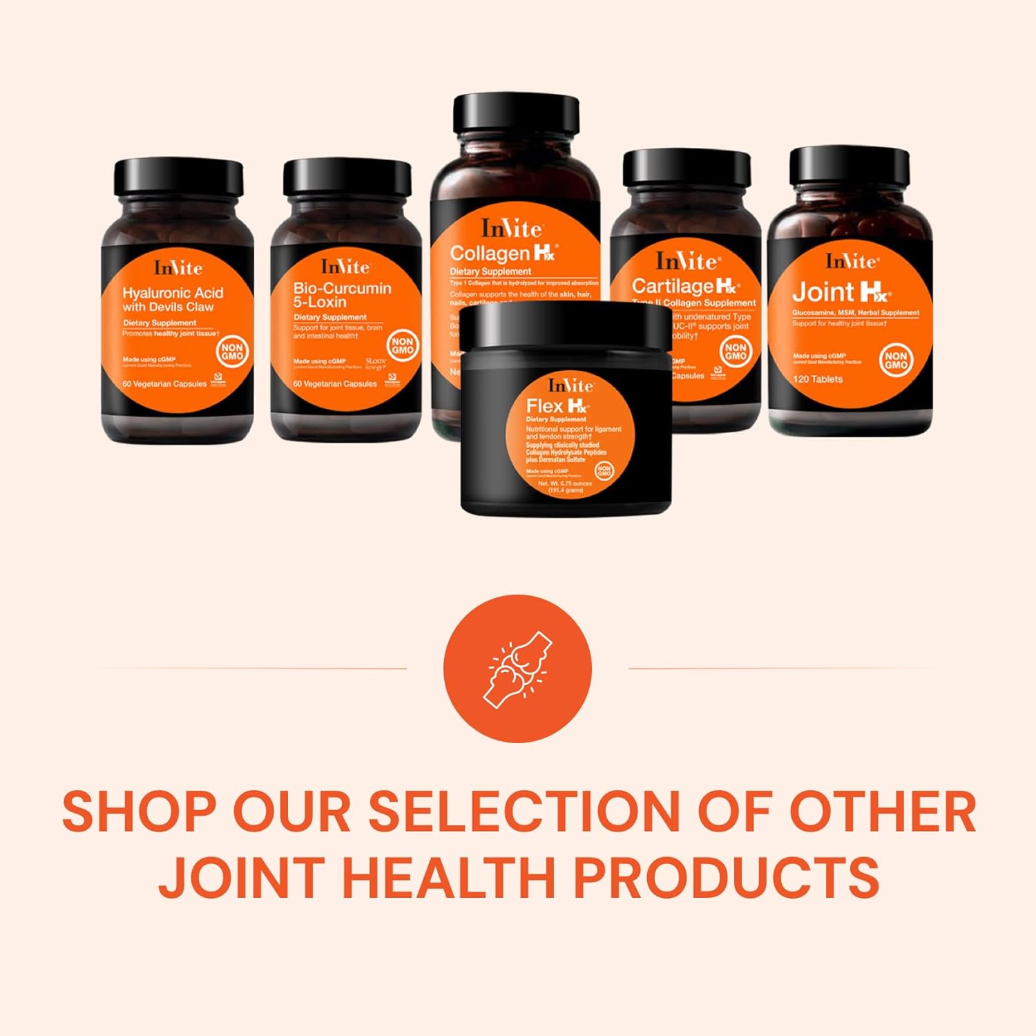 Collagen Hx® with Peptan® Type I Collagen Peptides, Boswellia, and Silica - Supports Joint, Hair, Skin, and Nails - 48 Servings