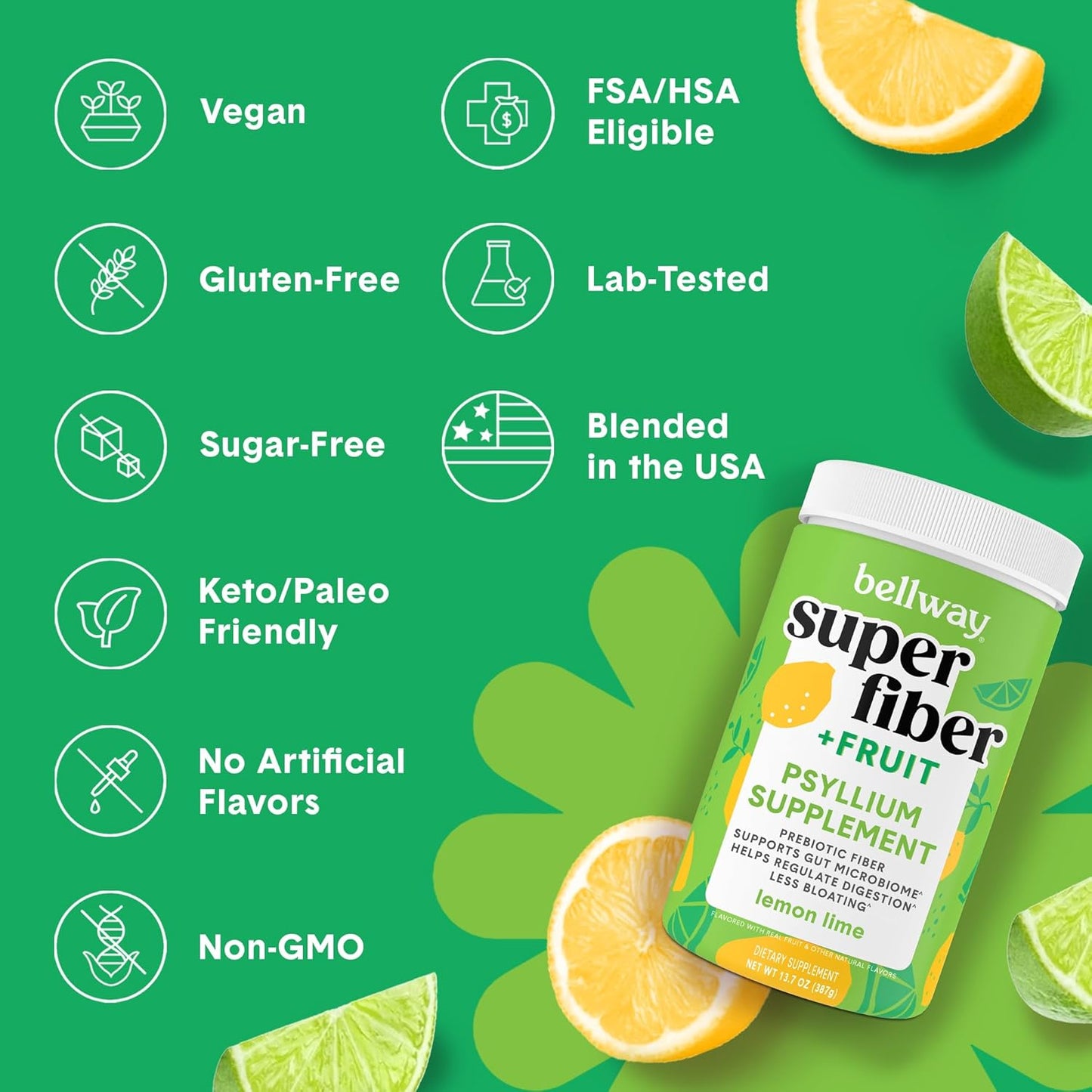 Collagen-Infused Bellway Super Fiber Powder Packets with Fruit Flavors