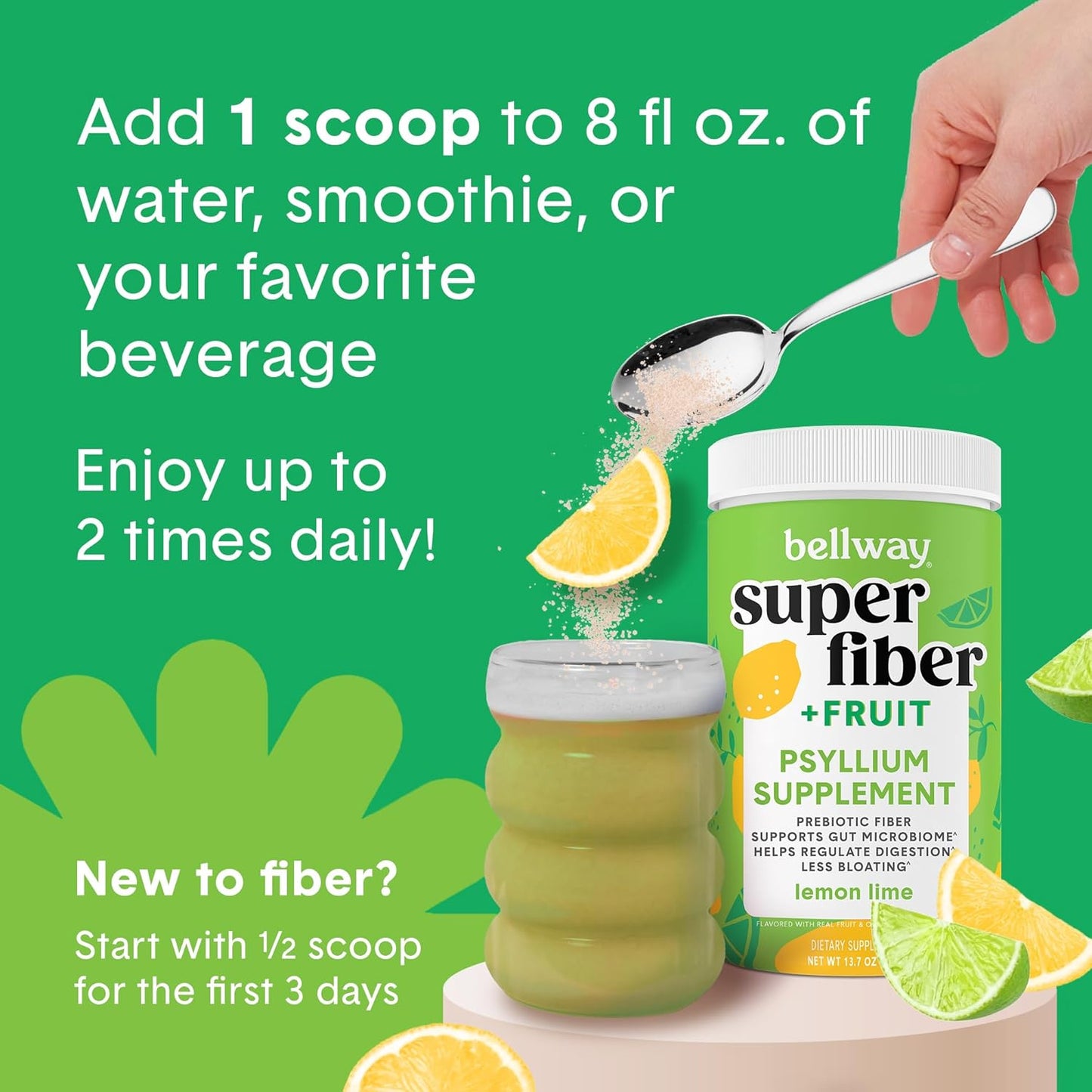 Collagen-Infused Bellway Super Fiber Powder Packets with Fruit Flavors